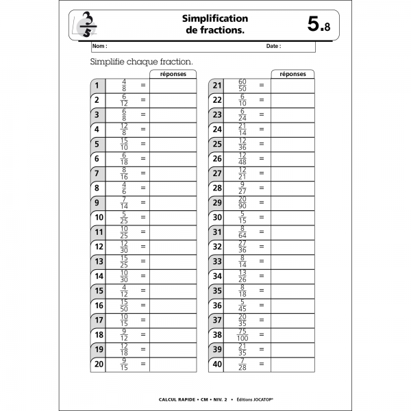 Fiche Calcul Mental Cm2 Imprimer