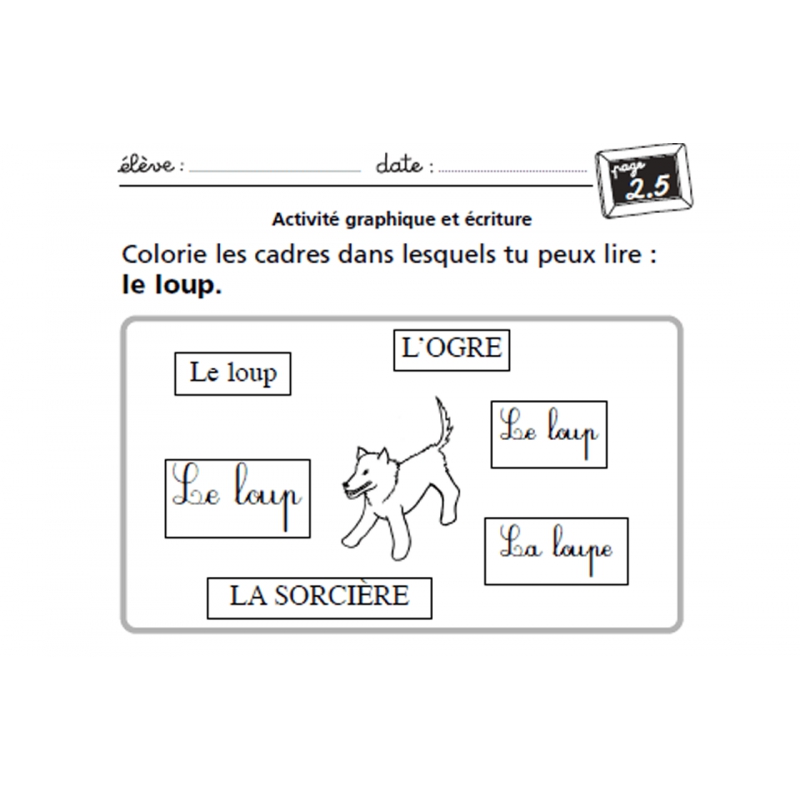 Exemple de fiche "Activité graphique et écriture" Exemple de fiche "Activité graphique et écriture"