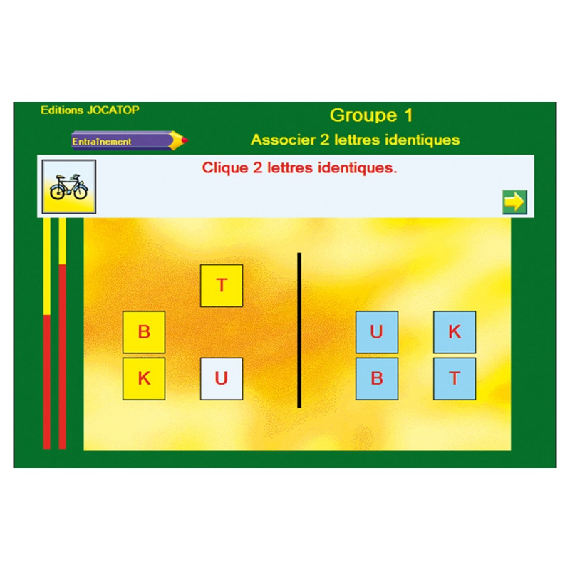 Exercice Associer deux lettres identiques Exercice Associer deux lettres identiques