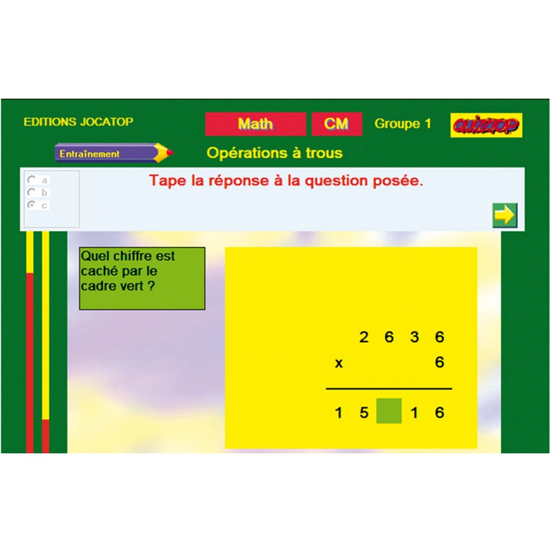 LOGICIEL QUIZZTOP NUMÉRATION OPÉRATIONS CALCUL MENTAL CM LOGICIEL QUIZZTOP NUMÉRATION OPÉRATIONS CALCUL MENTAL CM
