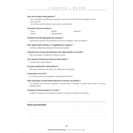 Obsercation de l'oeuvreEnsemble pédagogique – Pratiques artistiques – Maternelle (PS, MS, GS) – JOCATOP