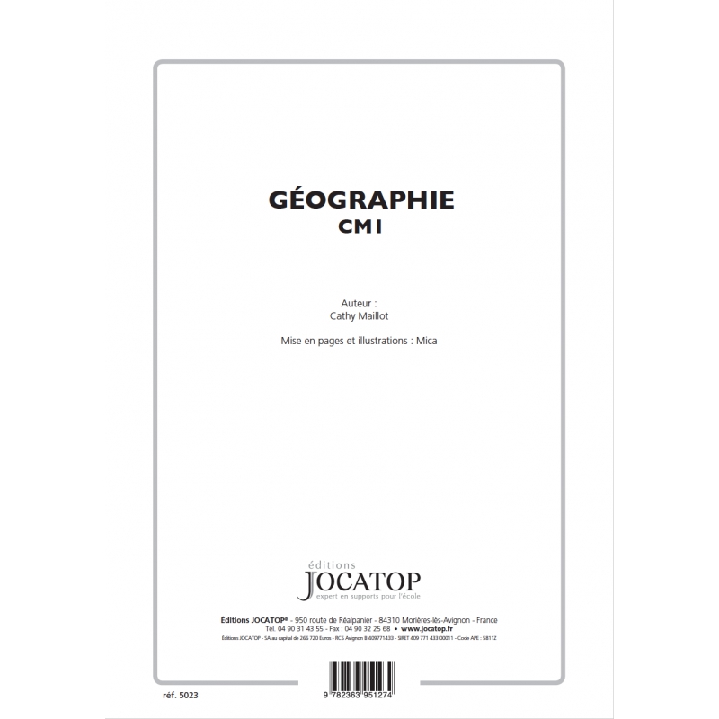 Extrait du fichier Enseigner la géographie – Géographie – CM1 – Mallette pédagogique PE – JOCATOP Extrait du fichier Enseigner la géographie – Géographie – CM1 – Mallette pédagogique PE – JOCATOP