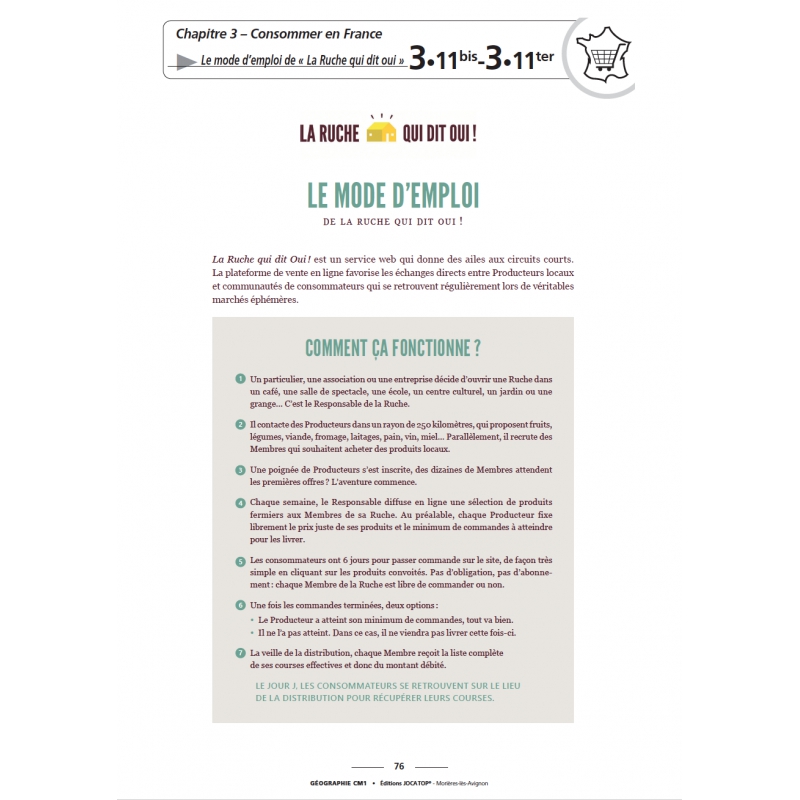 Extrait de l'atlas Enseigner la géographie – Géographie – CM1 – Mallette pédagogique PE – JOCATOP Extrait de l'atlas Enseigner la géographie – Géographie – CM1 – Mallette pédagogique PE – JOCATOP