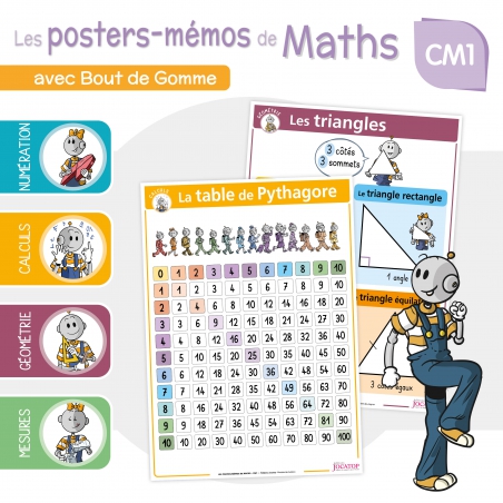 Les posters-mémos de Maths CM1 avec Bout de Gomme