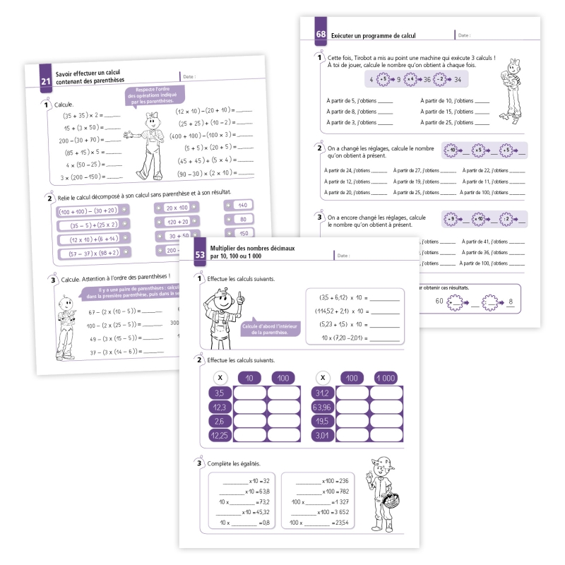 Calculs – Mathématiques – niveau CM2 – Cahier d’exercices « Je réussis mes calculs » – Jocatop