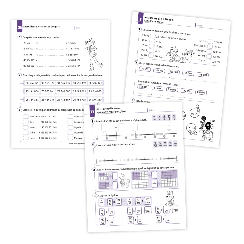 Numération et nombres – Mathématiques CM2 – Cahier Bout de Gomme – JOCATOP