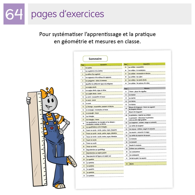 Exercices de Géométrie et Mesures CE2 avec Bout de Gomme